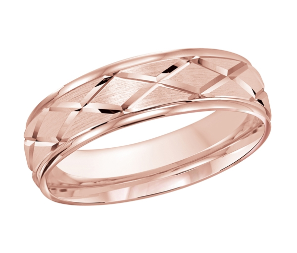 JONC EN OR 10K AVEC TAILLE DIAMANT À MOTIF EN X - ML FT111/6P1 - MALO JONC EN OR 10K AVEC TAILLE DIAMANT À MOTIF EN X - ML FT111/6P1 - MALO