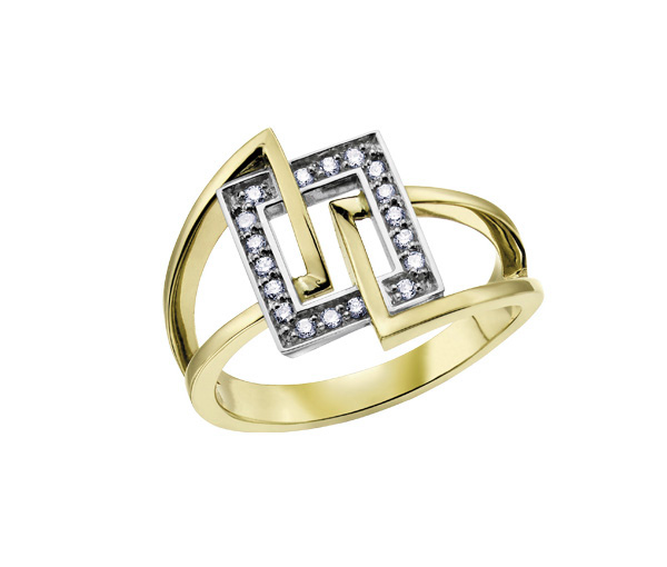 BAGUE EN OR 10K 2 TONS SERTIE DE DIAMANTS - CR DD1983Y - BIJOUX CANADIEN BAGUE EN OR 10K 2 TONS SERTIE DE DIAMANTS - CR DD1983Y - BIJOUX CANADIEN