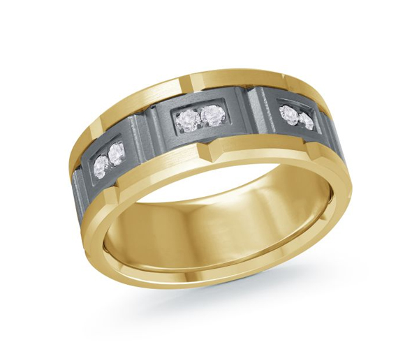 JONC EN TANTALE ET OR 14K SERTI DE DIAMANTS BLANCS OU NOIRS - ML MRDTN54Y - MALO JONC EN TANTALE ET OR 14K SERTI DE DIAMANTS BLANCS OU NOIRS - ML MRDTN54Y - MALO