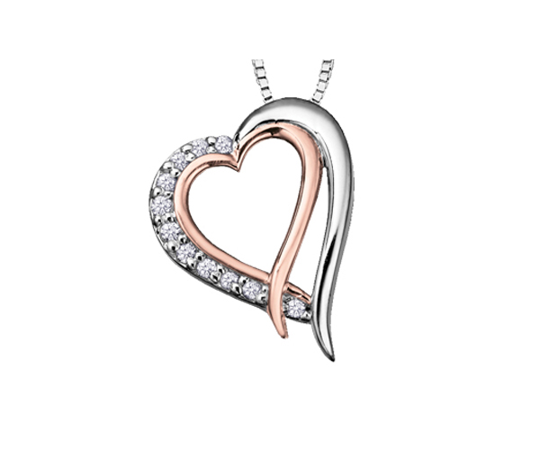 PENDENTIF COEUR EN OR 2 TONS SERTI DE DIAMANTS - CR DD2412 - BIJOUX CANADIEN PENDENTIF COEUR EN OR 2 TONS SERTI DE DIAMANTS - CR DD2412 - BIJOUX CANADIEN