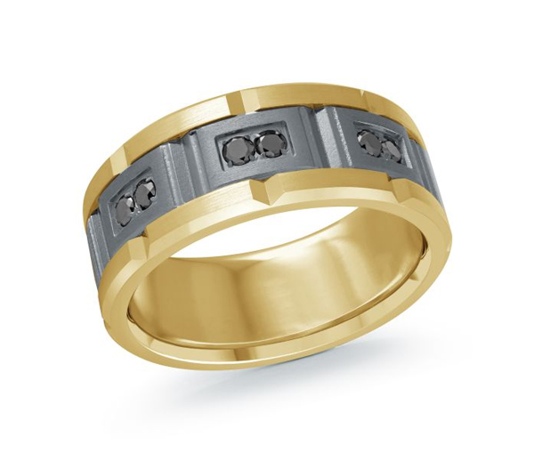 JONC EN TANTALE ET OR 14K SERTI DE DIAMANTS BLANCS OU NOIRS - ML MRDTN54YB - MALO JONC EN TANTALE ET OR 14K SERTI DE DIAMANTS BLANCS OU NOIRS - ML MRDTN54YB - MALO