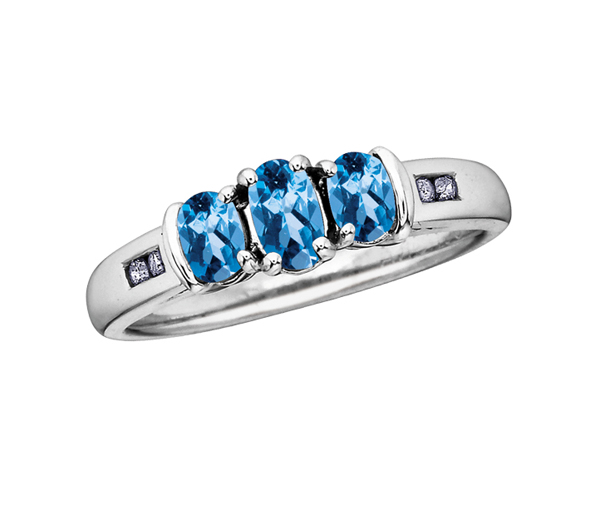 BAGUE EN OR BLANC SERTIE DE PIERRES DE NAISSANCES VARIÉES ET DE DIAMANTS - CR DX267BT - BIJOUX CANADIEN BAGUE EN OR BLANC SERTIE DE PIERRES DE NAISSANCES VARIÉES ET DE DIAMANTS - CR DX267BT - BIJOUX CANADIEN
