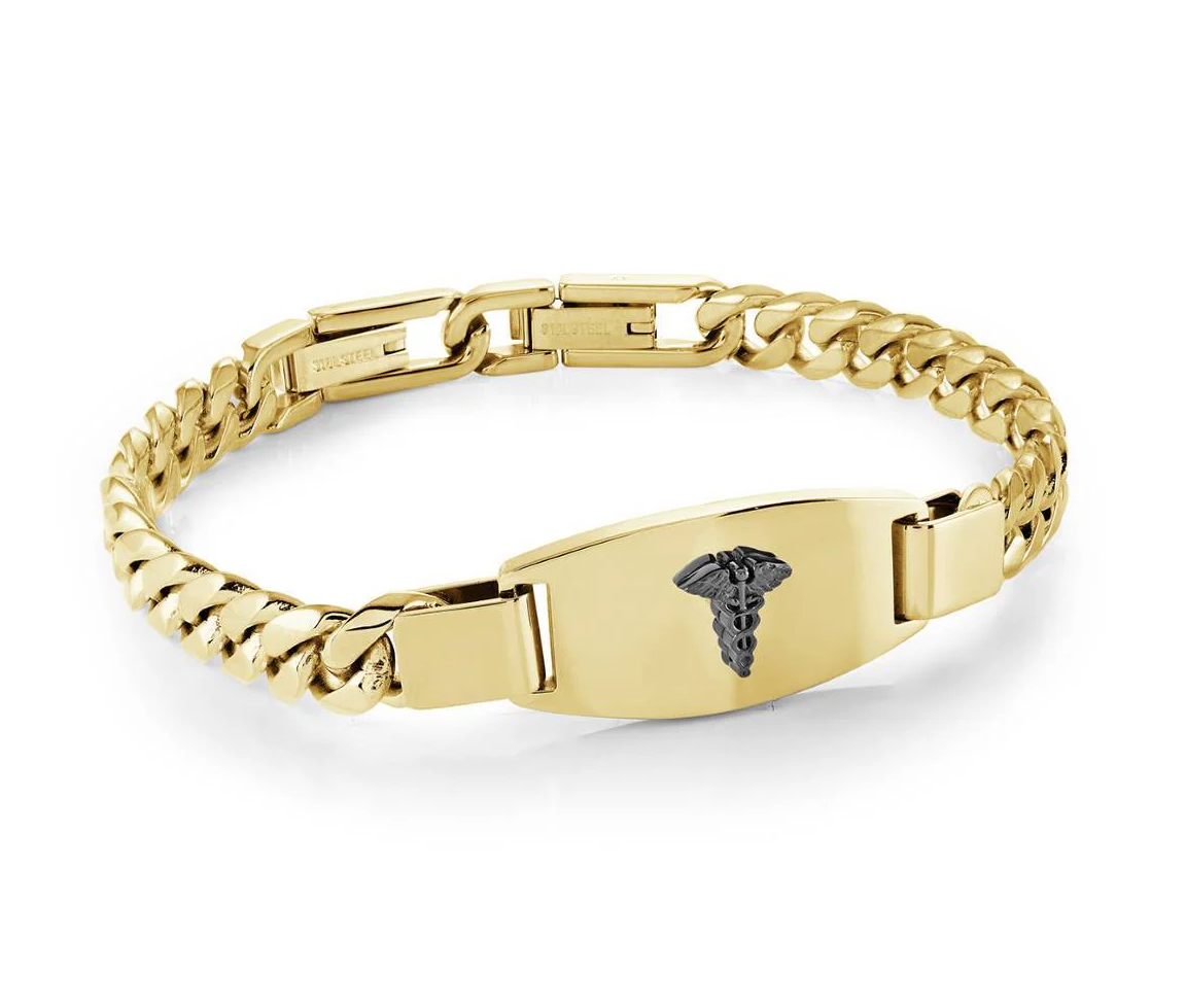 BRACELET MÉDICAL EN ACIER OU ACIER/PVD OR - IG SMAB51GO - ITALGEM BRACELET MÉDICAL EN ACIER OU ACIER/PVD OR - IG SMAB51GO - ITALGEM