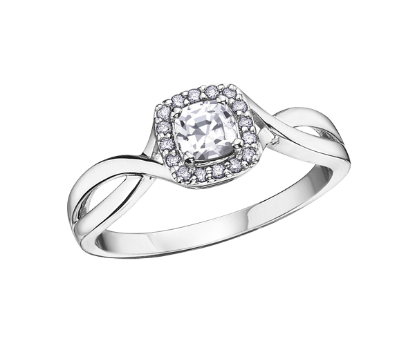 BAGUE EN OR BLANC SERTIE D'UNE PIERRE DE NAISSANCE VARIÉE ET DE DIAMANTS - CR DX533WZ - BIJOUX CANADIEN BAGUE EN OR BLANC SERTIE D'UNE PIERRE DE NAISSANCE VARIÉE ET DE DIAMANTS - CR DX533WZ - BIJOUX CANADIEN