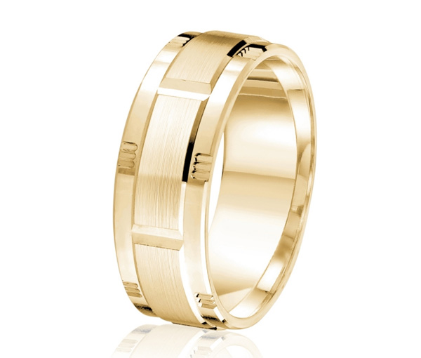 JONC EN OR OU EN PLATINE AVEC MOTIF BLOC ET SATINÉ AU CENTRE - ML GH1453Y18 - MALO JONC EN OR OU EN PLATINE AVEC MOTIF BLOC ET SATINÉ AU CENTRE - ML GH1453Y18 - MALO