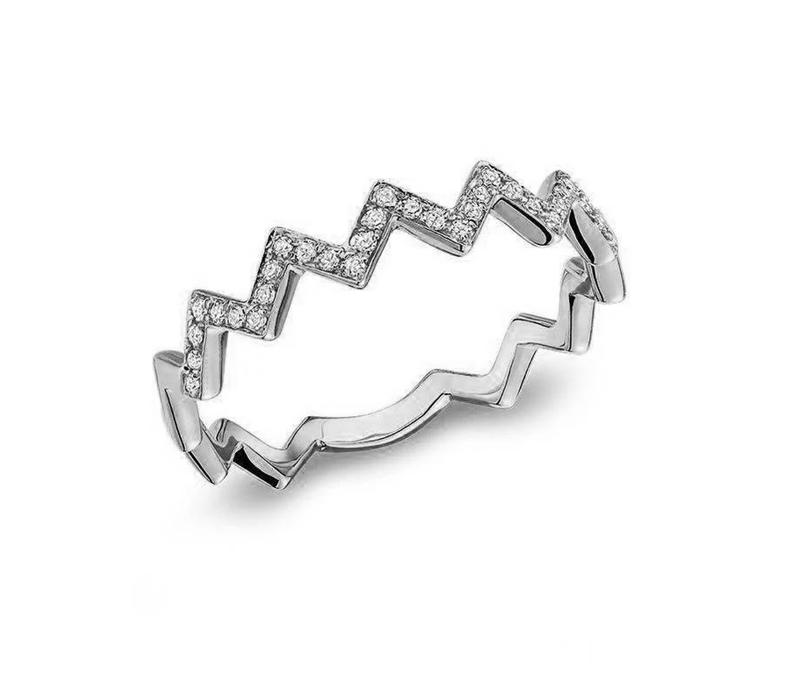 JONC ZIGZAG EMPILABLE EN OR SERTI DE DIAMANTS - BR 020410ZBW - R.N.B. JONC ZIGZAG EMPILABLE EN OR SERTI DE DIAMANTS - BR 020410ZBW - R.N.B.