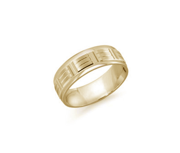 JONC EN OR À MOTIF 3 LIGNES CONFORT FIT - ML JM611/7Y - MALO JONC EN OR À MOTIF 3 LIGNES CONFORT FIT - ML JM611/7Y - MALO