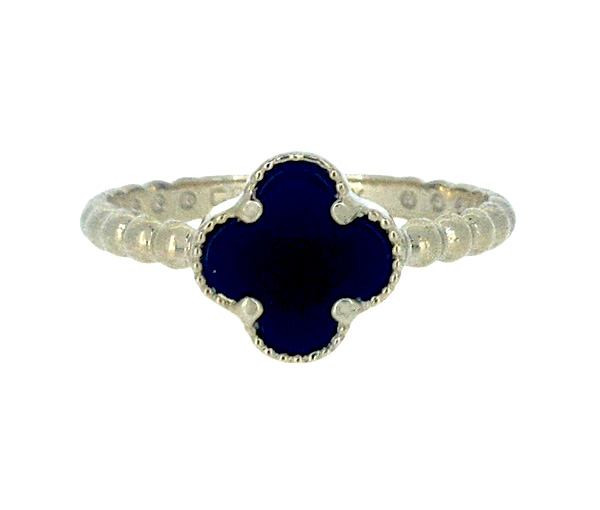 BAGUE TRÈFLE EN OR JAUNE SERTI DE NACRE DE PERLE OU D'ONYX - CB V255651YON - CBE BAGUE TRÈFLE EN OR JAUNE SERTI DE NACRE DE PERLE OU D'ONYX - CB V255651YON - CBE