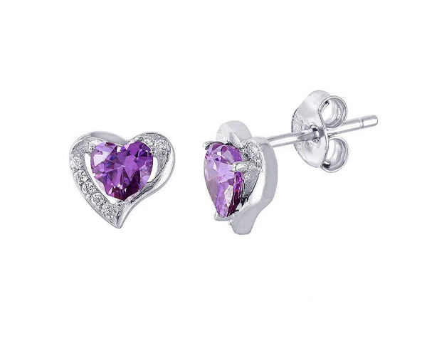 BOUCLES EN FORME DE COEUR SERTIES DE CUBIQUES ZIRCONIAS AUX COULEURS DE PIERRES DE NAISSANCES - SP STE01028/02 - BIJOUX D'IMPORTATION BOUCLES EN FORME DE COEUR SERTIES DE CUBIQUES ZIRCONIAS AUX COULEURS DE PIERRES DE NAISSANCES - SP STE01028/02 - BIJOUX D'IMPORTATION