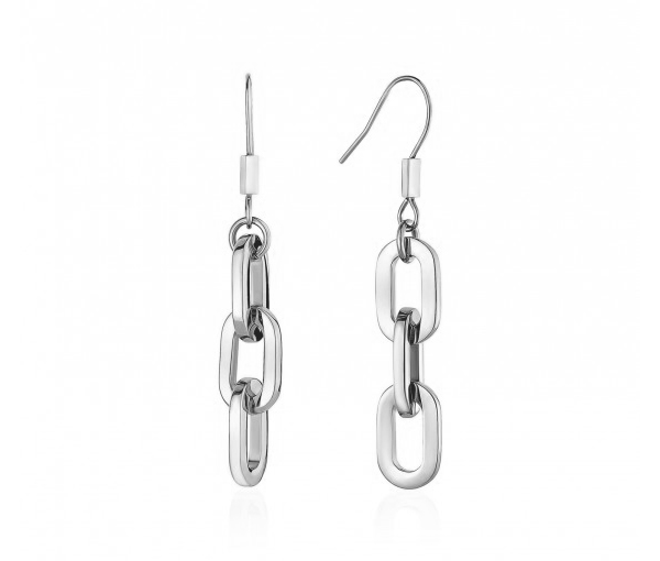 BOUCLES PAPERCLIP SUR CROCHET EN ACIER - AZ SSE159W - AREZZO BOUCLES PAPERCLIP SUR CROCHET EN ACIER - AZ SSE159W - AREZZO