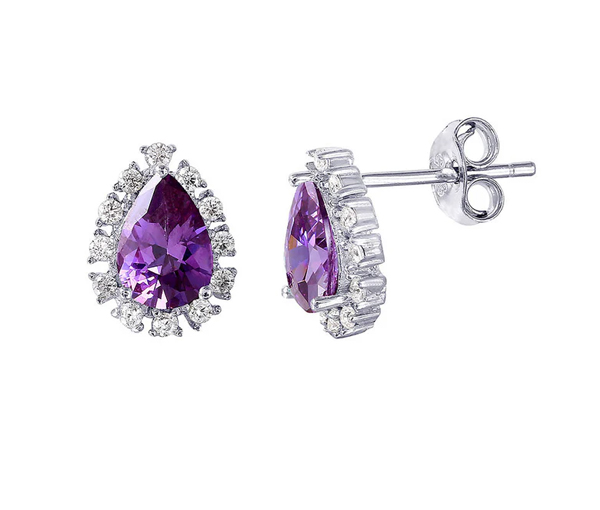 BOUCLEES EN ARGENT RHODIÉ EN FORME DE GOUTTE SERTIES DE CUBIQUES ZIRCONIAS - SP STE01027/02 - BIJOUX D'IMPORTATION BOUCLEES EN ARGENT RHODIÉ EN FORME DE GOUTTE SERTIES DE CUBIQUES ZIRCONIAS - SP STE01027/02 - BIJOUX D'IMPORTATION