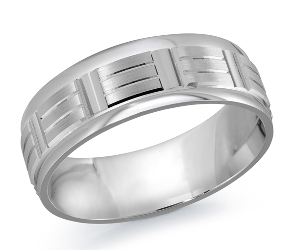 JONC EN OR OU EN PLATINE AVEC MOTIF 3 LIGNES - ML FT611/7W1 - MALO JONC EN OR OU EN PLATINE AVEC MOTIF 3 LIGNES - ML FT611/7W1 - MALO