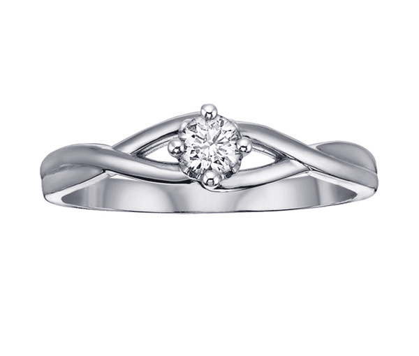 BAGUE EN OR 10K SERTIE D'UN DIAMANT - CR DX482W05 - BIJOUX CANADIEN BAGUE EN OR 10K SERTIE D'UN DIAMANT - CR DX482W05 - BIJOUX CANADIEN