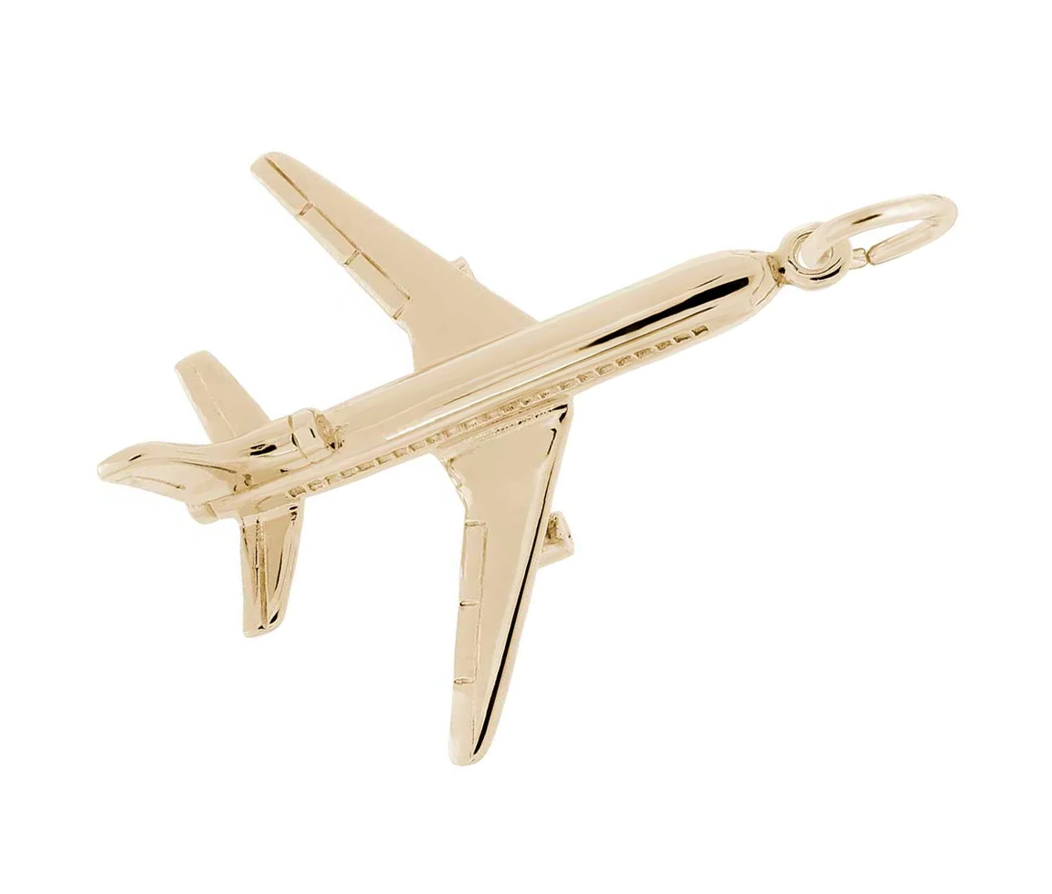 SUPERBE PENDENTIF AVION JET JUMBO EN ARGENT RHODIÉ OU EN OR 10K OU 14K - NU 2620Y - NUCO/REMBRANDT SUPERBE PENDENTIF AVION JET JUMBO EN ARGENT RHODIÉ OU EN OR 10K OU 14K - NU 2620Y - NUCO/REMBRANDT