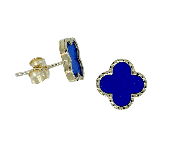 BOUCLES FIXES TRÈFLES EN OR JAUNE SERTIES DE PIERRES DE COULEURS VARIÉES - CB TREBOULAP - CBE BOUCLES FIXES TRÈFLES EN OR JAUNE SERTIES DE PIERRES DE COULEURS VARIÉES - CB TREBOULAP - CBE