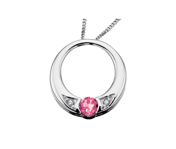 PENDENTIF EN OR 10K BLANC SERTI D'UNE PIERRE DE NAISSANCE ET DE DIAMANTS - CR DX396WTR - BIJOUX CANADIEN PENDENTIF EN OR 10K BLANC SERTI D'UNE PIERRE DE NAISSANCE ET DE DIAMANTS - CR DX396WTR - BIJOUX CANADIEN