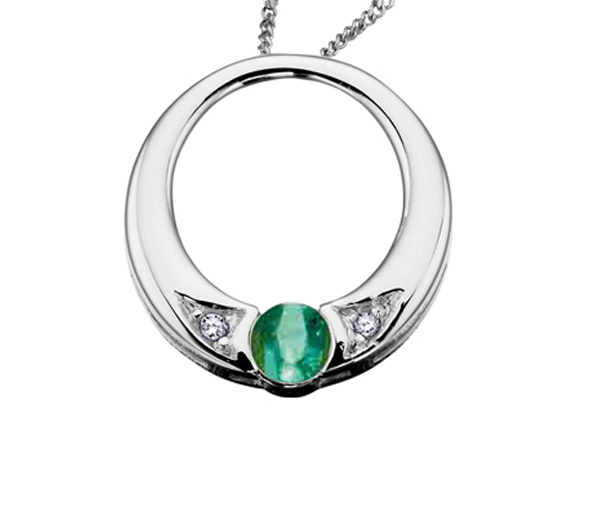 PENDENTIF EN OR 10K BLANC SERTI D'UNE PIERRE DE NAISSANCE ET DE DIAMANTS - CR DX396WEM - BIJOUX CANADIEN PENDENTIF EN OR 10K BLANC SERTI D'UNE PIERRE DE NAISSANCE ET DE DIAMANTS - CR DX396WEM - BIJOUX CANADIEN