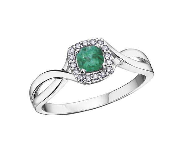 BAGUE EN OR BLANC SERTIE D'UNE PIERRE DE NAISSANCE VARIÉE ET DE DIAMANTS - CR DX533EM - BIJOUX CANADIEN BAGUE EN OR BLANC SERTIE D'UNE PIERRE DE NAISSANCE VARIÉE ET DE DIAMANTS - CR DX533EM - BIJOUX CANADIEN