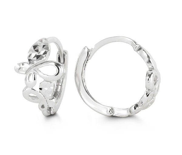 BOUCLES HUGGIES PAPILLON EN OR BLANC TAILLÉE DIAMANT - SY 1005D - BIJOUX D'IMPORTATION BOUCLES HUGGIES PAPILLON EN OR BLANC TAILLÉE DIAMANT - SY 1005D - BIJOUX D'IMPORTATION