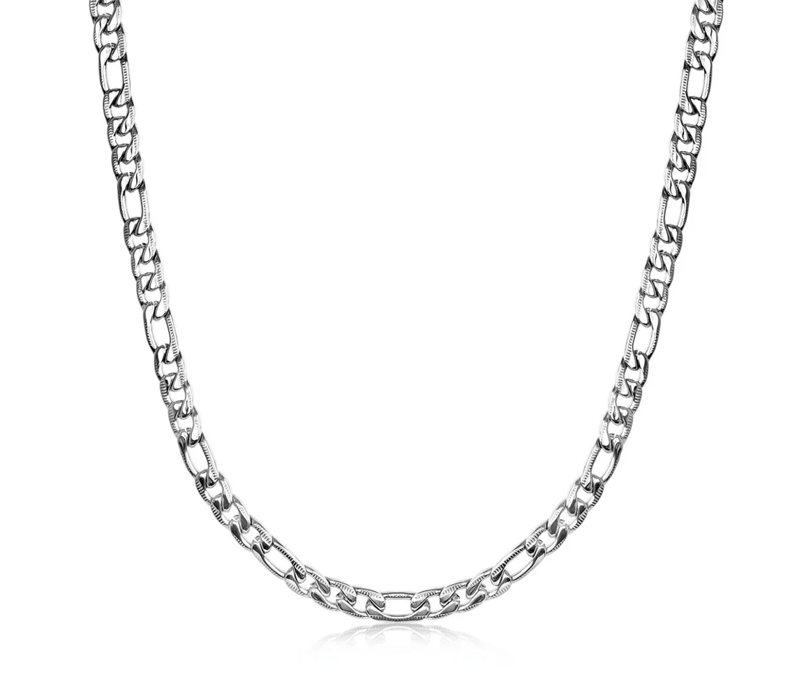 CHAINE EN ACIER TAILLE DIAMANT À MAILLE FIGARO - IG SN32/22 - ITALGEM CHAINE EN ACIER TAILLE DIAMANT À MAILLE FIGARO - IG SN32/22 - ITALGEM