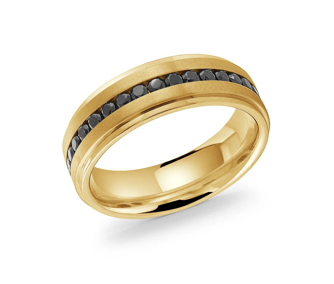 JONC EN ACIER/PVD OR SERTI DE CUBIQUES ZIRCONIAS NOIRS - IG SMR50/10 - ITALGEM JONC EN ACIER/PVD OR SERTI DE CUBIQUES ZIRCONIAS NOIRS - IG SMR50/10 - ITALGEM