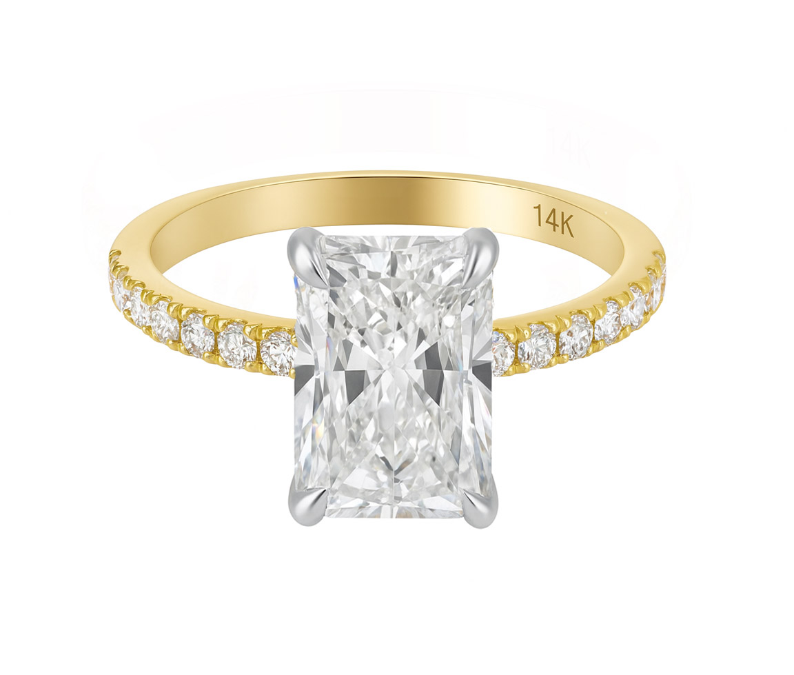 BAGUE EN OR JAUNE ET BLANC SERTIE DE DIAMANTS DE LABORATOIRE - SJ BD15 - BIJOUTERIE SUISSE INC. BAGUE EN OR JAUNE ET BLANC SERTIE DE DIAMANTS DE LABORATOIRE - SJ BD15 - BIJOUTERIE SUISSE INC.