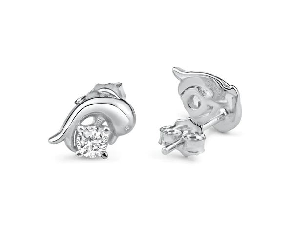 BOUCLES DAUPHIN EN ARGENT RHODIÉ SERTIES DE CUBIQUES ZIRCONIAS - SP BGE00731 - BIJOUX D'IMPORTATION BOUCLES DAUPHIN EN ARGENT RHODIÉ SERTIES DE CUBIQUES ZIRCONIAS - SP BGE00731 - BIJOUX D'IMPORTATION