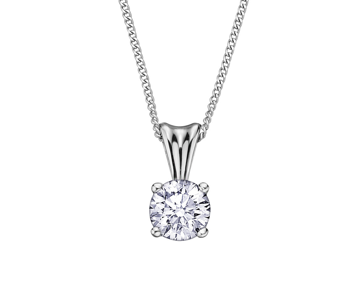 PENDENTIF STYLE SOLITAIRE EN OR 14K BLANC SERTI D'UN DIAMANT CANADIEN - CR AM103/10 - DIAMANT CANADIEN PENDENTIF STYLE SOLITAIRE EN OR 14K BLANC SERTI D'UN DIAMANT CANADIEN - CR AM103/10 - DIAMANT CANADIEN