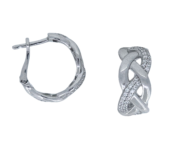 ANNEAUX TRESSÉES EN ARGENT SERTIES DE CUBIQUES ZIRCONIAS - MB BOU135 - BIJOUX D'IMPORTATION ANNEAUX TRESSÉES EN ARGENT SERTIES DE CUBIQUES ZIRCONIAS - MB BOU135 - BIJOUX D'IMPORTATION