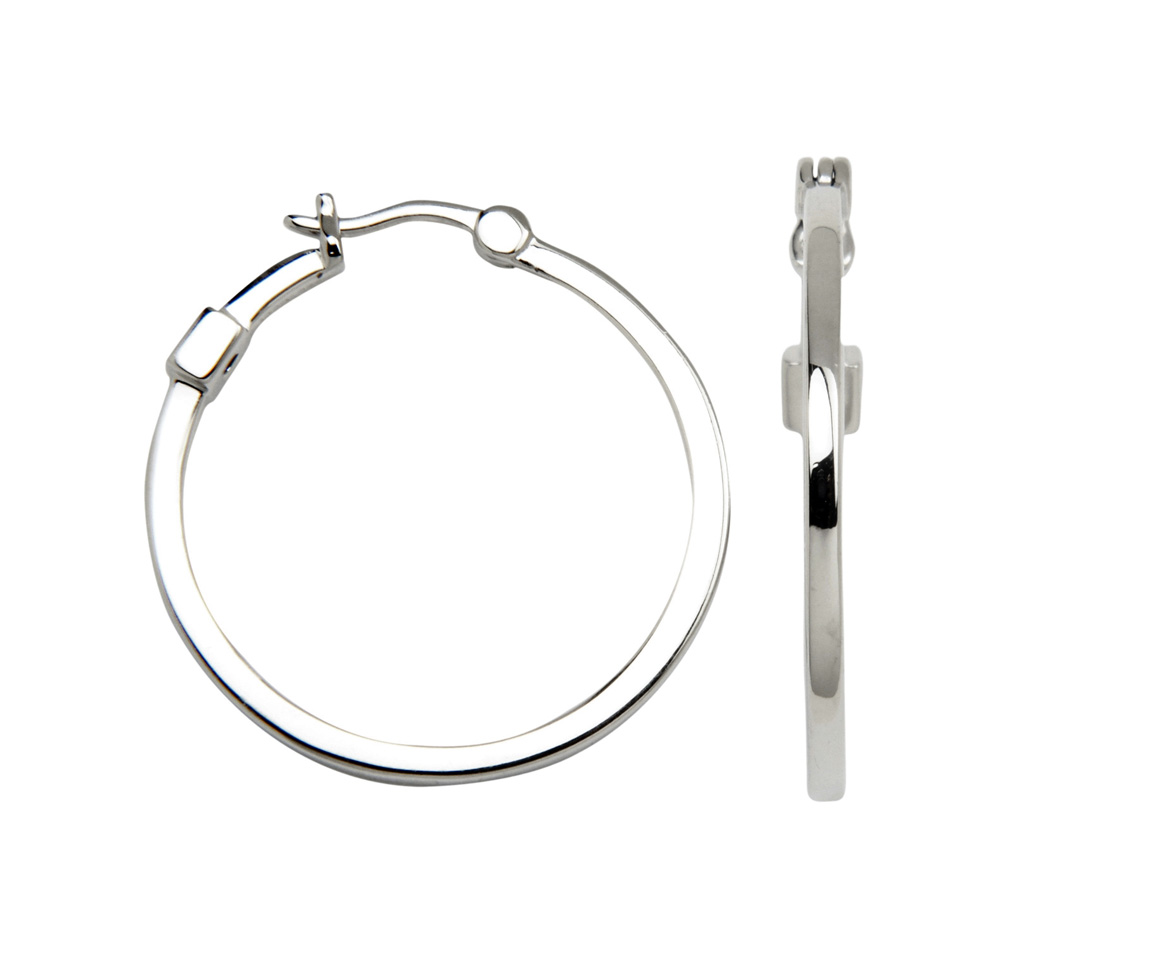 BOUCLES ANNEAUX EN ARGENT RHODIÉ UNIES - PJ 62L625A00J - ELLE BOUCLES ANNEAUX EN ARGENT RHODIÉ UNIES - PJ 62L625A00J - ELLE