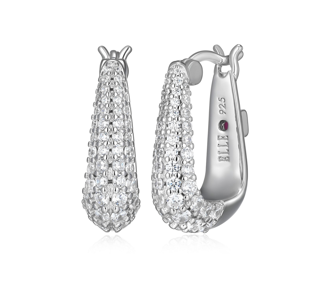 BOUCLES HUGGIES RECTANGULAIRE EN ARGENT RHODIÉ SERTIES DE CUBIQUES ZIRCONIAS - PJ R2LCU0000J - ELLE BOUCLES HUGGIES RECTANGULAIRE EN ARGENT RHODIÉ SERTIES DE CUBIQUES ZIRCONIAS - PJ R2LCU0000J - ELLE