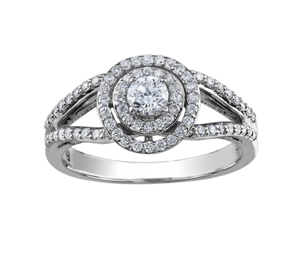 BAGUE EN OR 10K BLANC SERTIE D'UN DIAMANT CANADIEN ET DE DIAMANTS - CR AM212W60 - DIAMANT CANADIEN BAGUE EN OR 10K BLANC SERTIE D'UN DIAMANT CANADIEN ET DE DIAMANTS - CR AM212W60 - DIAMANT CANADIEN