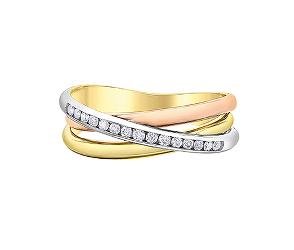 BAGUE EN OR 3 TONS SERTIE DE DIAMANTS - CR DD8139TR15 - BIJOUX CANADIEN BAGUE EN OR 3 TONS SERTIE DE DIAMANTS - CR DD8139TR15 - BIJOUX CANADIEN