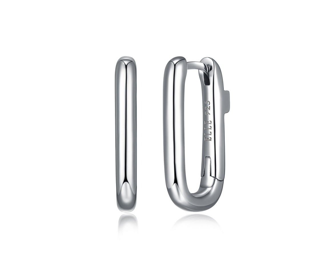 BOUCLES HUGGIES RECTANGULAIRES EN ARGENT RHODIÉ UNIES - PJ R2LCNBA00N - ELLE BOUCLES HUGGIES RECTANGULAIRES EN ARGENT RHODIÉ UNIES - PJ R2LCNBA00N - ELLE