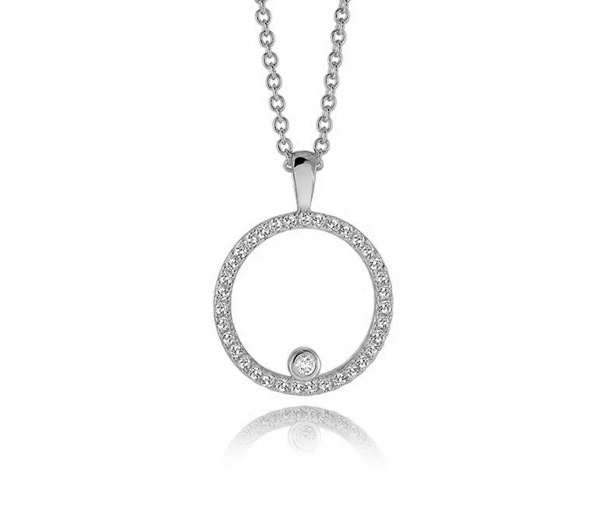 PENDENTIF EN ACIER CERCLE AJOURÉ SERTI DE CUBIQUES ZIRCONIAS ET SA CHAINE - IG SWP76 - ITALGEM PENDENTIF EN ACIER CERCLE AJOURÉ SERTI DE CUBIQUES ZIRCONIAS ET SA CHAINE - IG SWP76 - ITALGEM