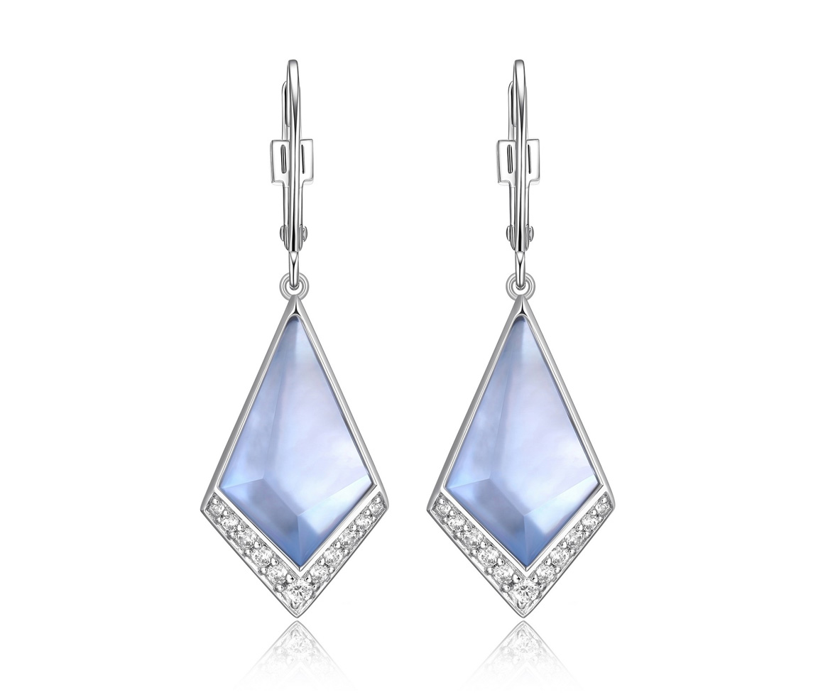BOUCLES ELLE EN ARGENT RHODIÉ SERTIES DE NACRE DE PERLE BLANC DOUBLÉ DE TOPAZES BLEUS ET DES CUBIQUES ZIRCONIAS - PJ R2LCL99703 - ELLE BOUCLES ELLE EN ARGENT RHODIÉ SERTIES DE NACRE DE PERLE BLANC DOUBLÉ DE TOPAZES BLEUS ET DES CUBIQUES ZIRCONIAS - PJ R2LCL99703 - ELLE