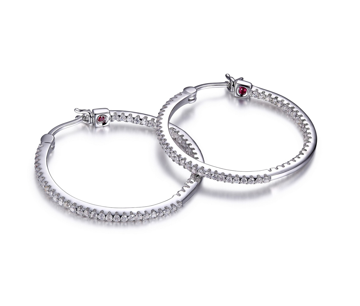 BOUCLES ANNEAUX EN ARGENT RHODIÉ SERTIES DE CUBIQUES ZIRCONIAS - PJ R2LC3Q000K - ELLE BOUCLES ANNEAUX EN ARGENT RHODIÉ SERTIES DE CUBIQUES ZIRCONIAS - PJ R2LC3Q000K - ELLE