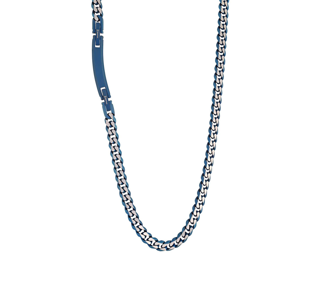 CHAINE EN ACIER/PVD BLEU À MAILLE GOURMETTE - IG SWBN3 - ITALGEM CHAINE EN ACIER/PVD BLEU À MAILLE GOURMETTE - IG SWBN3 - ITALGEM