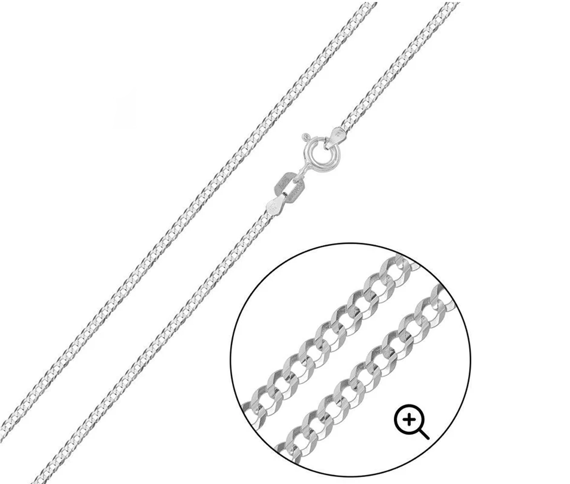 CHAINE EN ARGENT RHODIÉ À MAILLE GOURMETTE - SP CH613/20 - BIJOUX D'IMPORTATION CHAINE EN ARGENT RHODIÉ À MAILLE GOURMETTE - SP CH613/20 - BIJOUX D'IMPORTATION
