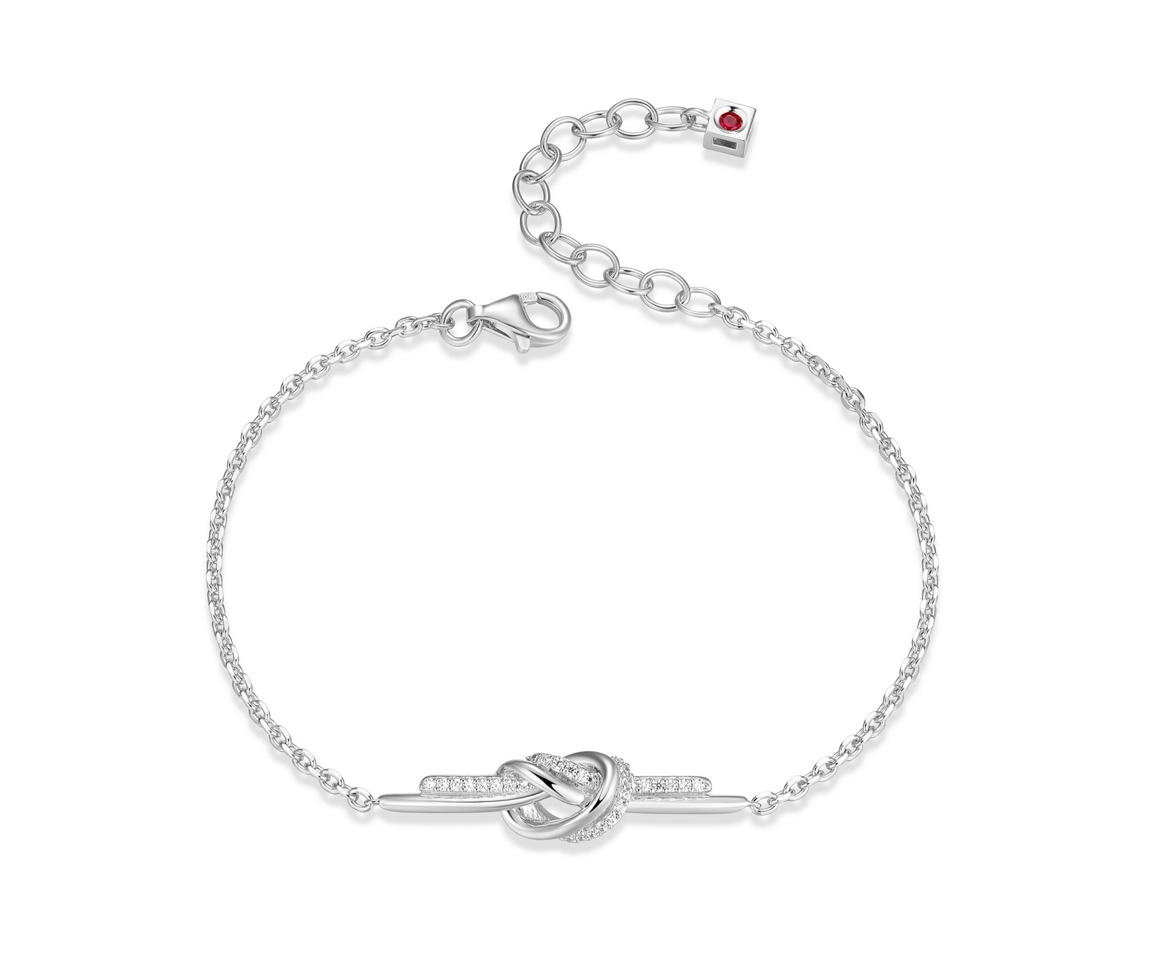 BRACELET NOEUD EN ARGENT RHODIÉ SERTI DE CUBIQUES ZIRCONIAS - PJ R1LAQX004Q - ELLE BRACELET NOEUD EN ARGENT RHODIÉ SERTI DE CUBIQUES ZIRCONIAS - PJ R1LAQX004Q - ELLE