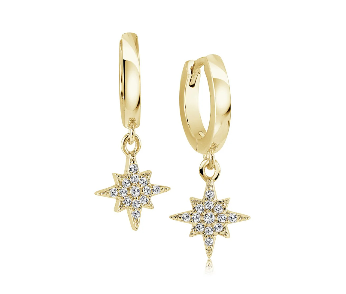 BOUCLES HUGGIES EN ACIER/PVD OR SERTIES D'ÉTOILES AVEC CUBIQUES ZIRCONIAS - IG SEA393 - VÉLORIA BOUCLES HUGGIES EN ACIER/PVD OR SERTIES D'ÉTOILES AVEC CUBIQUES ZIRCONIAS - IG SEA393 - VÉLORIA