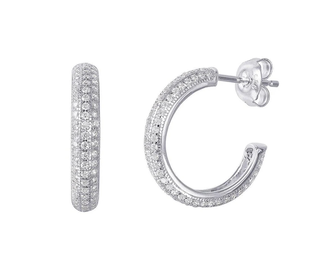 BOUCLES ANNEAUX OUVERTES EN ARGENT RHODIÉ SERTIES DE CUBIQUES ZIRCONIAS - SP GME00029RH - BIJOUX D'IMPORTATION BOUCLES ANNEAUX OUVERTES EN ARGENT RHODIÉ SERTIES DE CUBIQUES ZIRCONIAS - SP GME00029RH - BIJOUX D'IMPORTATION
