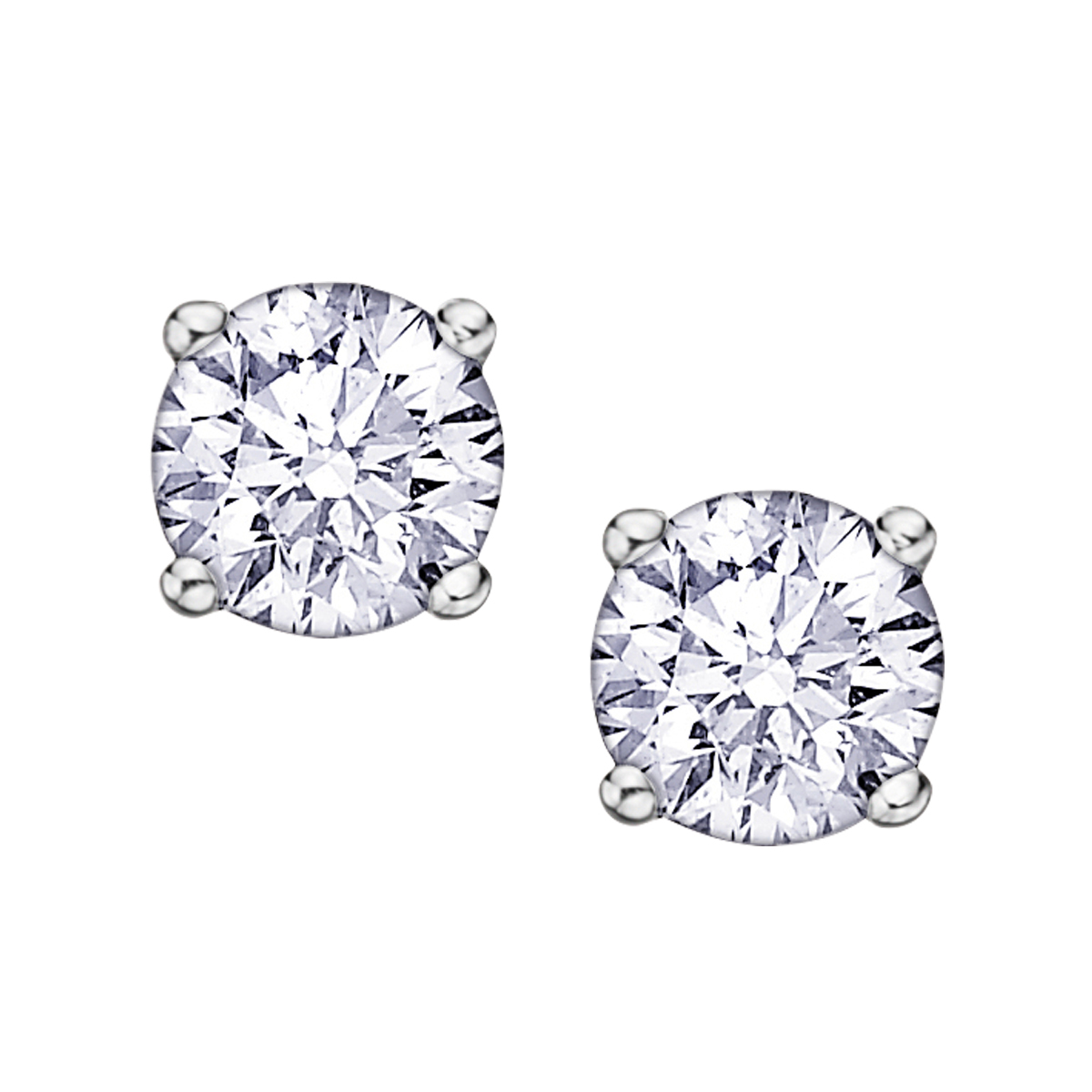 BOUCLES EN OR 14K BLANC SERTIES DE 2 DIAMANTS CANADIENS - CR AM101/10 - DIAMANT CANADIEN BOUCLES EN OR 14K BLANC SERTIES DE 2 DIAMANTS CANADIENS - CR AM101/10 - DIAMANT CANADIEN
