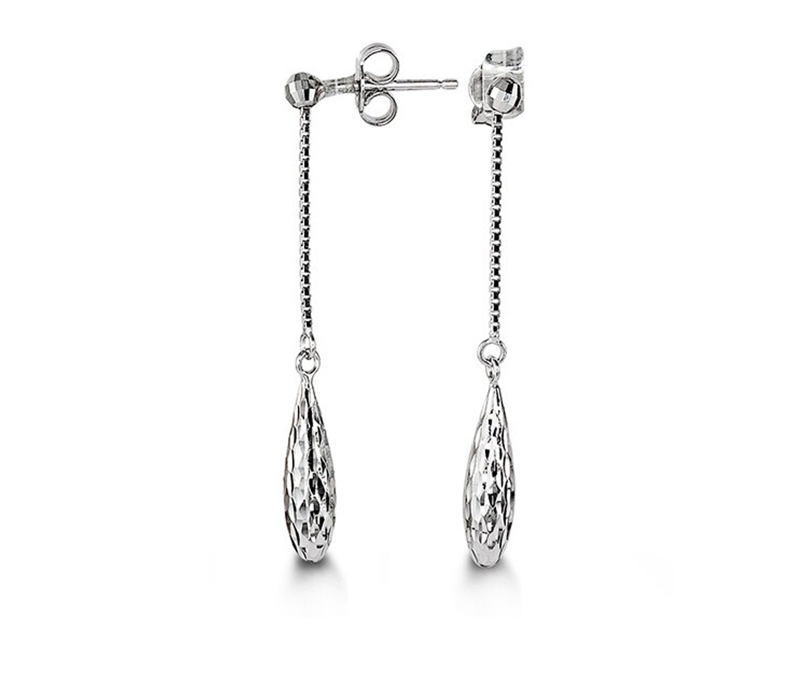 BOUCLES CHAINE ET GOUTTE TAILLÉE DIAMANT EN OR 10K BLANC - SY 1032 - BIJOUX D'IMPORTATION BOUCLES CHAINE ET GOUTTE TAILLÉE DIAMANT EN OR 10K BLANC - SY 1032 - BIJOUX D'IMPORTATION