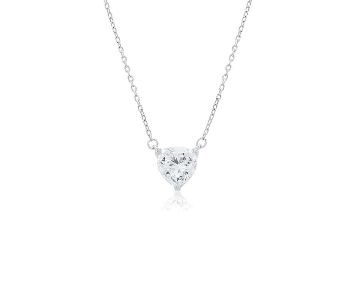 PENDENTIF EN ARGENT RHODIÉ SERTI D'UNE MOISSANITE À TAILLE COEUR - SP MPAN0006 - BIJOUX D'IMPORTATION PENDENTIF EN ARGENT RHODIÉ SERTI D'UNE MOISSANITE À TAILLE COEUR - SP MPAN0006 - BIJOUX D'IMPORTATION