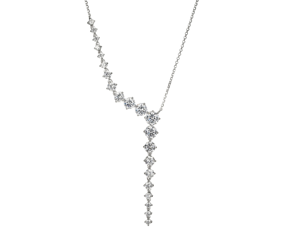 COLLIER EN ARGENT RHODIÉ CASCADE DE CUBIQUES ZIRCONIAS - PJ R0A95B0014 - REIGN COLLIER EN ARGENT RHODIÉ CASCADE DE CUBIQUES ZIRCONIAS - PJ R0A95B0014 - REIGN