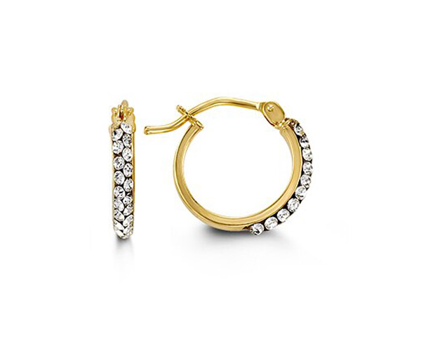 BOUCLES ANNEAUX EN OR 10K SERTIES DE CUBIQUES ZIRCONIAS - SY 1017A - BIJOUX D'IMPORTATION BOUCLES ANNEAUX EN OR 10K SERTIES DE CUBIQUES ZIRCONIAS - SY 1017A - BIJOUX D'IMPORTATION