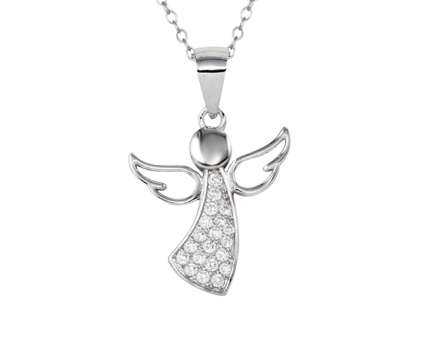 PENDENTIF ANGE EN ARGENT RHODIÉ SERTI DE CUBIQUES ZIRCONIAS - SP STP01662 - BIJOUX D'IMPORTATION PENDENTIF ANGE EN ARGENT RHODIÉ SERTI DE CUBIQUES ZIRCONIAS - SP STP01662 - BIJOUX D'IMPORTATION