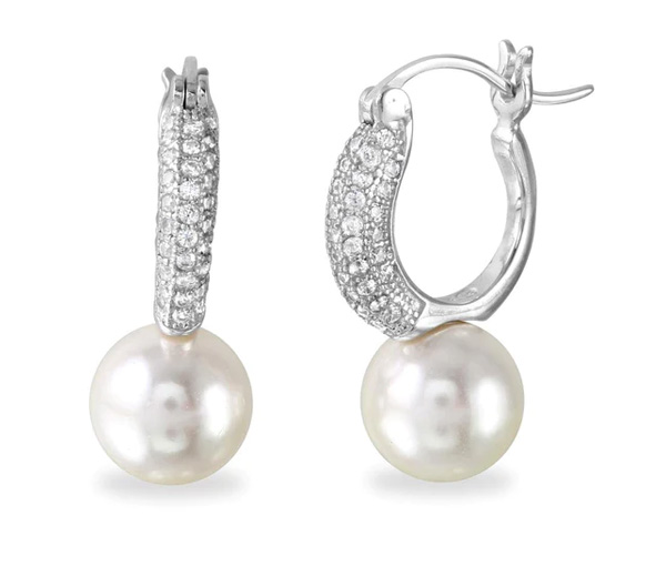 BOUCLES ANNEAUX EN ARGENT RHODIÉ SERTIES DE PERLES SYNTHÉTIQUES ET DE CUBIQUES ZIRCONIAS - SP BGE00526 - BIJOUX D'IMPORTATION BOUCLES ANNEAUX EN ARGENT RHODIÉ SERTIES DE PERLES SYNTHÉTIQUES ET DE CUBIQUES ZIRCONIAS - SP BGE00526 - BIJOUX D'IMPORTATION