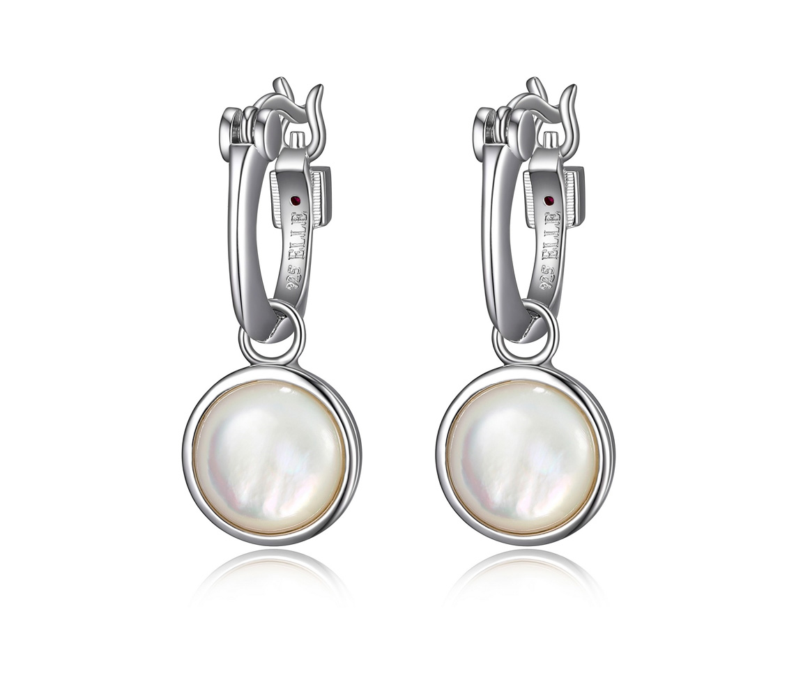 BOUCLE ELLE EN ARGENT RHODIÉ SERTIES DE NACRE DE PERLE - PJ R2LCCWA90J - ELLE BOUCLE ELLE EN ARGENT RHODIÉ SERTIES DE NACRE DE PERLE - PJ R2LCCWA90J - ELLE